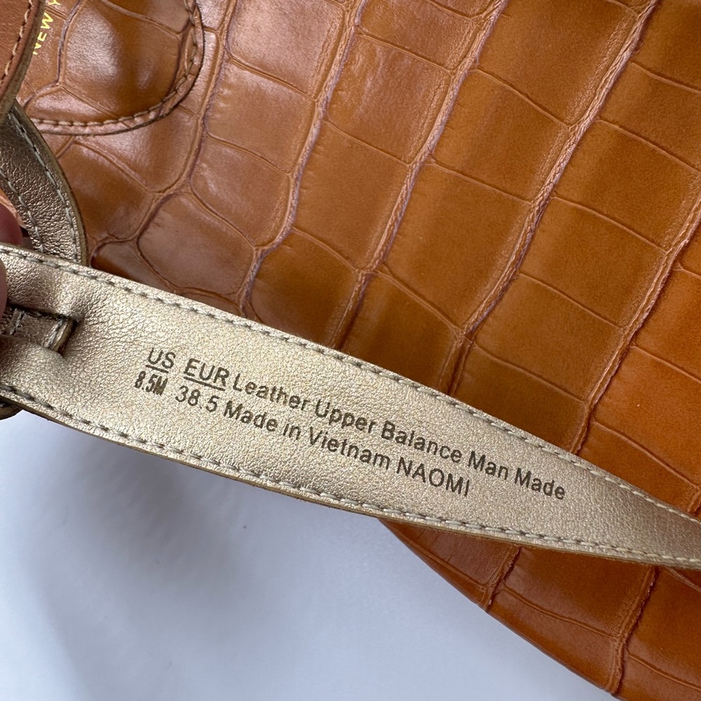 Sam Edelman Brown Croc-Embossed Sandals - Picture 5 of 5